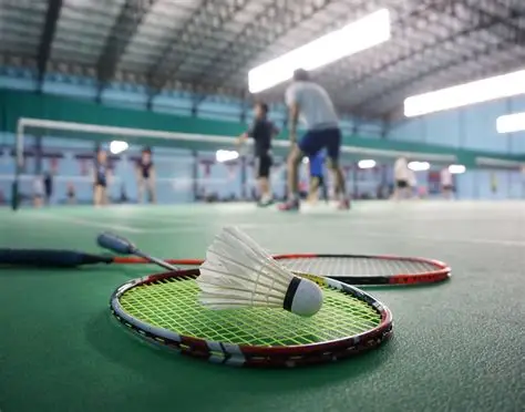 Playing badminton